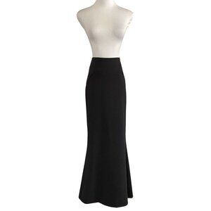 COTTONADE PARIS BLACK WOOL BLEND MERMAID LONG FORMAL TRAIN SKIRT - M